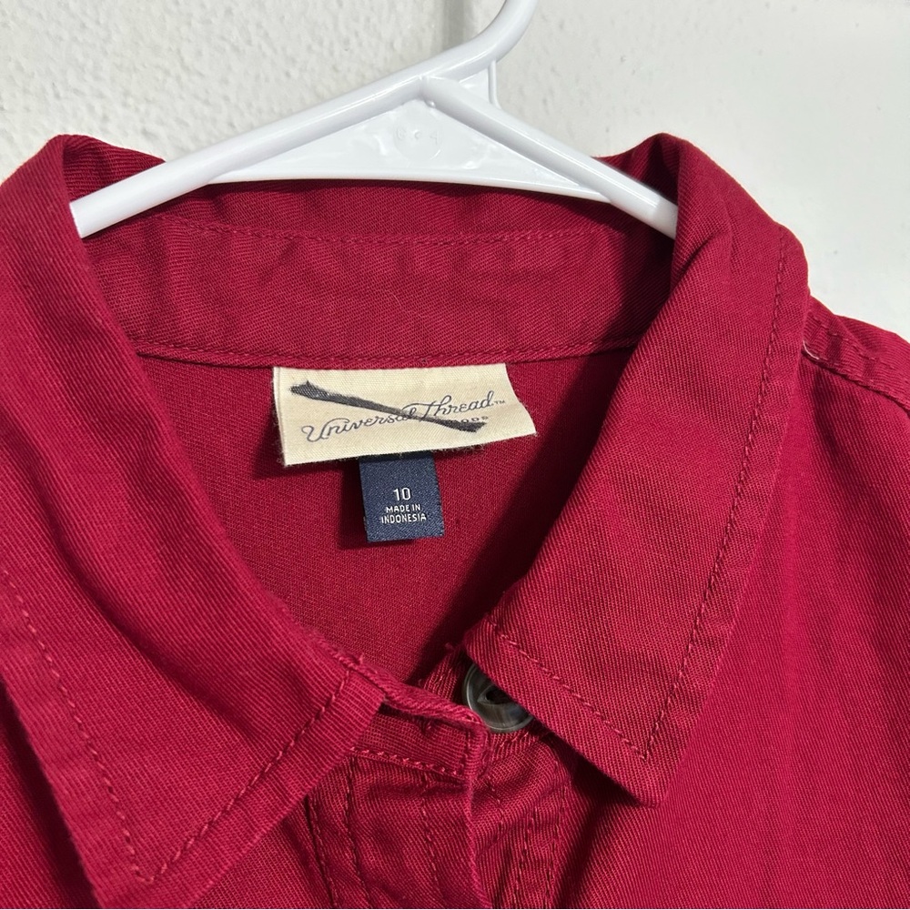 Universal Thread Burgundy Button-Up Jumpsuit - image 4